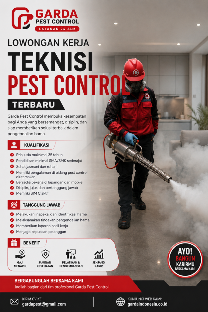 Loker Garda Pest Control Yogyakarta Untuk Teknisi